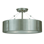 Framburg - 5390 SP/PN - Four Light Flush / Semi-Flush Mount - Oracle - Satin Pewter w/Polished Nickel