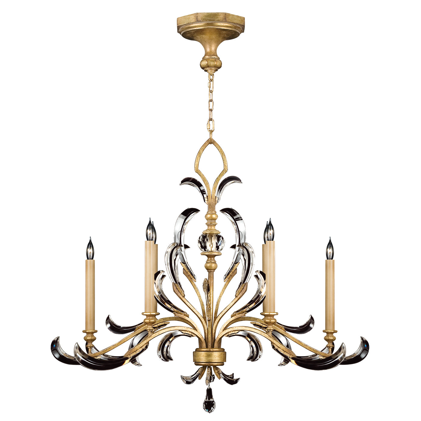 Fine Art Handcrafted Lighting - 760540ST - Six Light Chandelier - Beveled Arcs - Gold