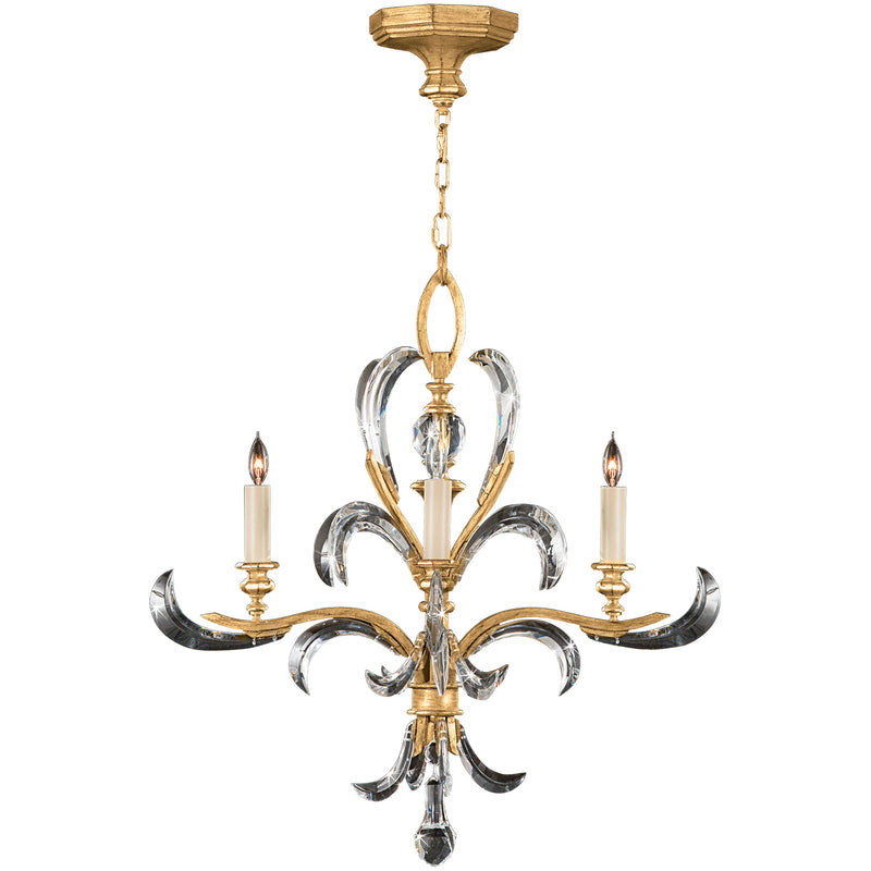 Fine Art Handcrafted Lighting - 760840ST - Four Light Chandelier - Beveled Arcs - Gold