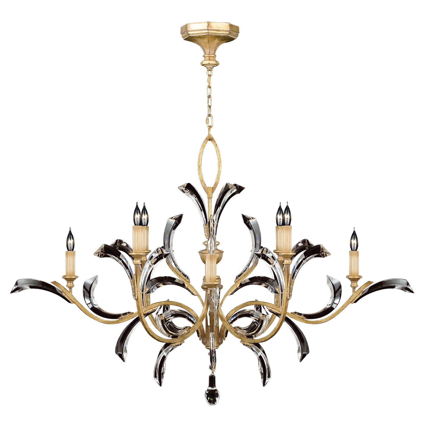 Fine Art Handcrafted Lighting - 761640ST - Eight Light Chandelier - Beveled Arcs - Gold