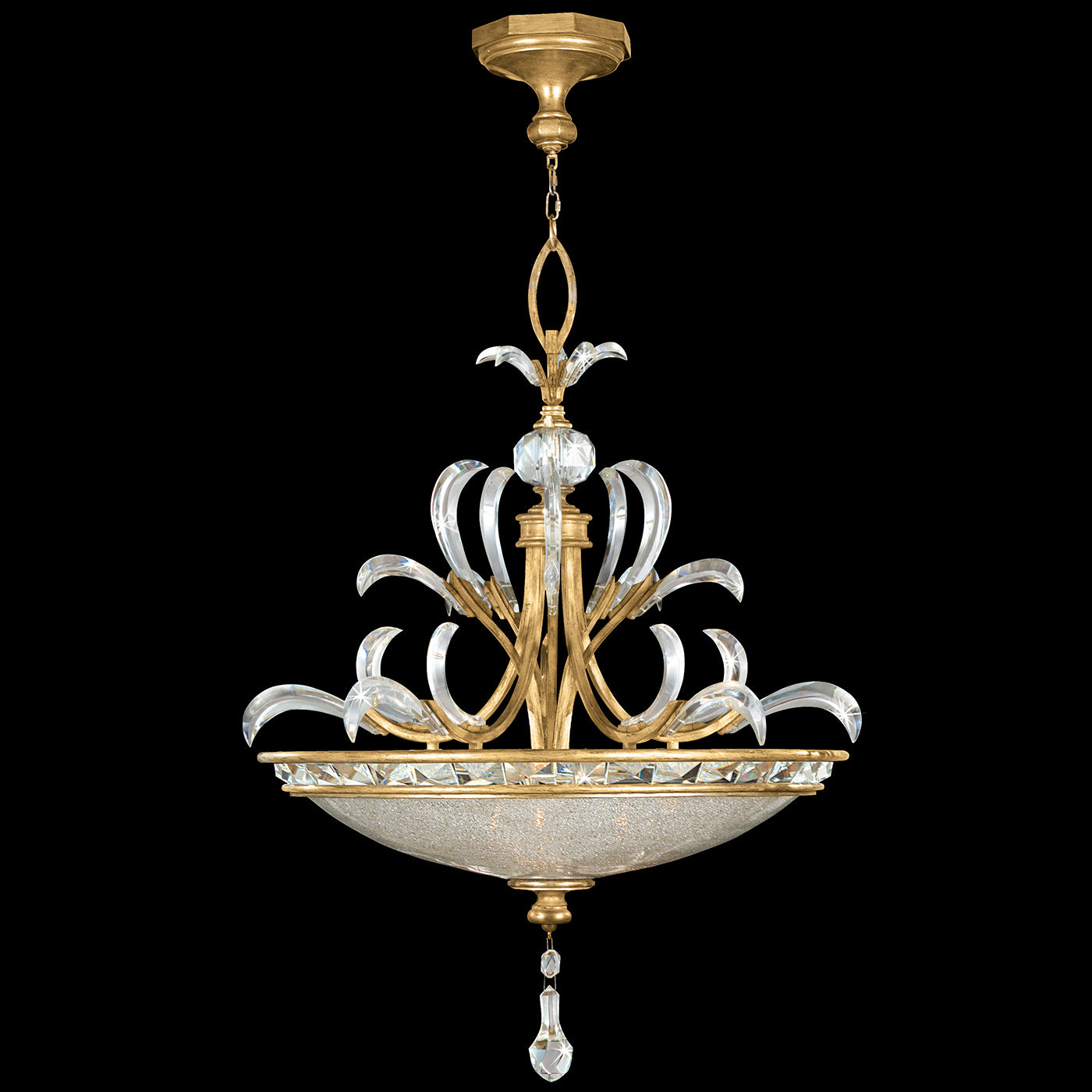 Fine Art Handcrafted Lighting - 761740ST - Three Light Pendant - Beveled Arcs - Gold