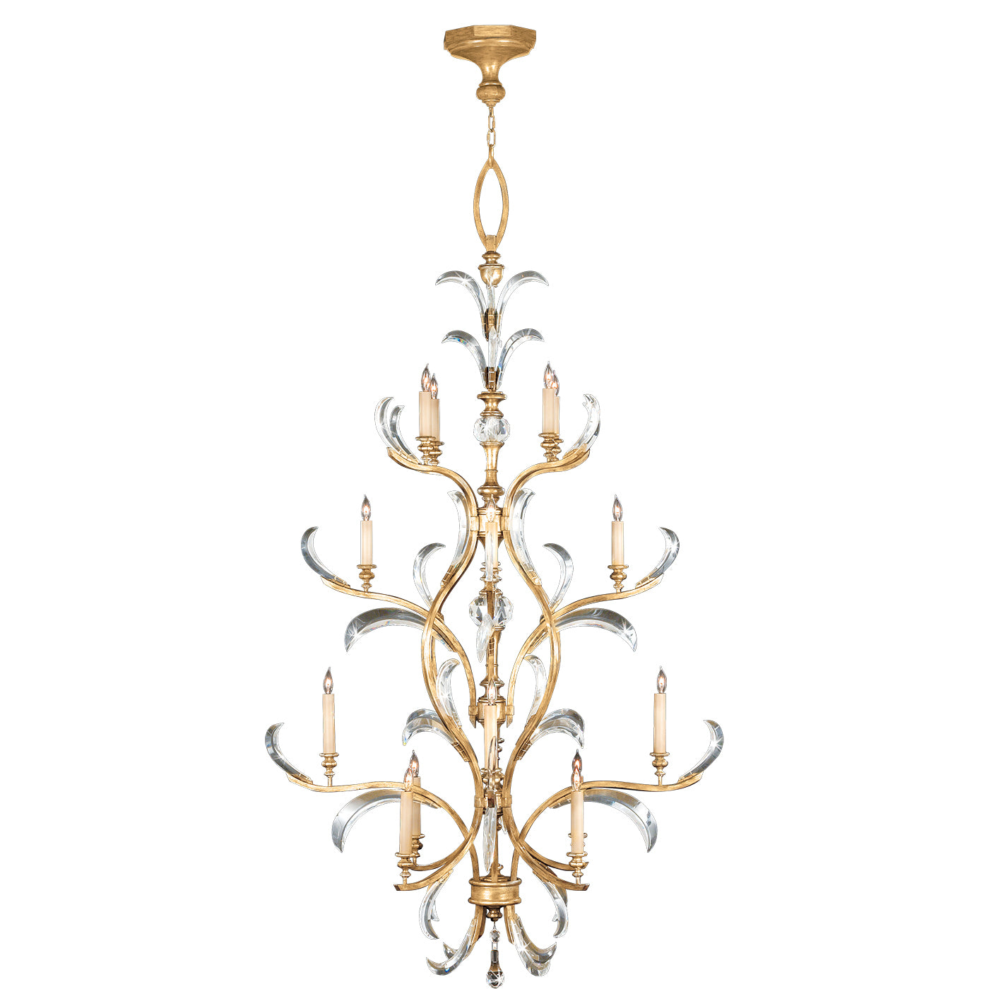 Fine Art Handcrafted Lighting - 762940ST - 16 Light Chandelier - Beveled Arcs - Gold