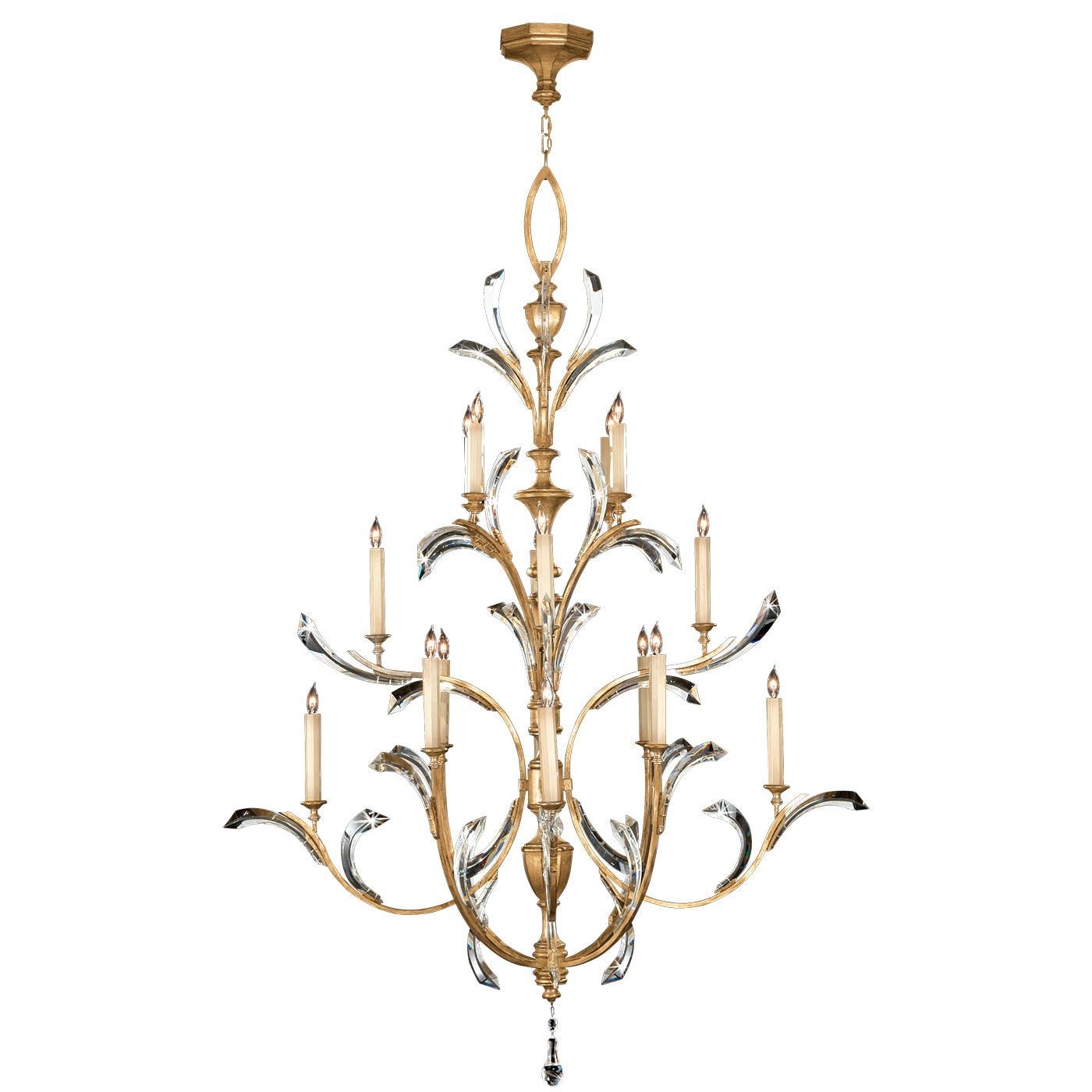 Fine Art Handcrafted Lighting - 767240ST - 16 Light Chandelier - Beveled Arcs - Gold