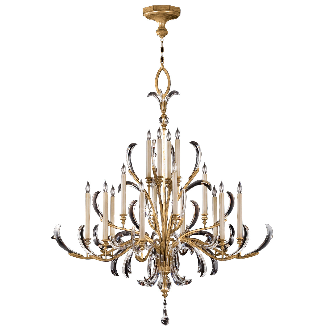 Fine Art Handcrafted Lighting - 770040ST - 16 Light Chandelier - Beveled Arcs - Gold