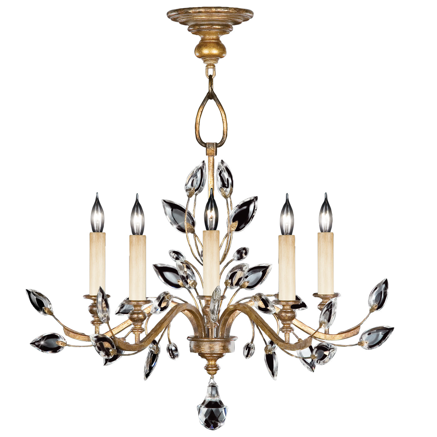 Fine Art Handcrafted Lighting - 775840ST - Five Light Chandelier - Crystal Laurel - Gold
