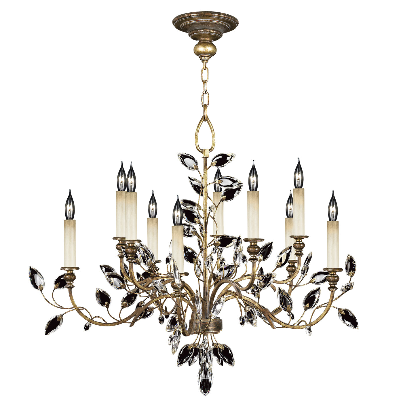 Fine Art Handcrafted Lighting - 775940ST - Ten Light Chandelier - Crystal Laurel - Gold