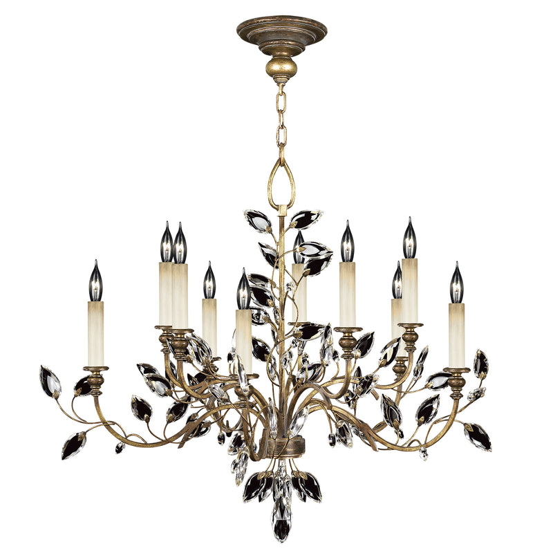 Fine Art Handcrafted Lighting - 775940ST - Ten Light Chandelier - Crystal Laurel - Gold