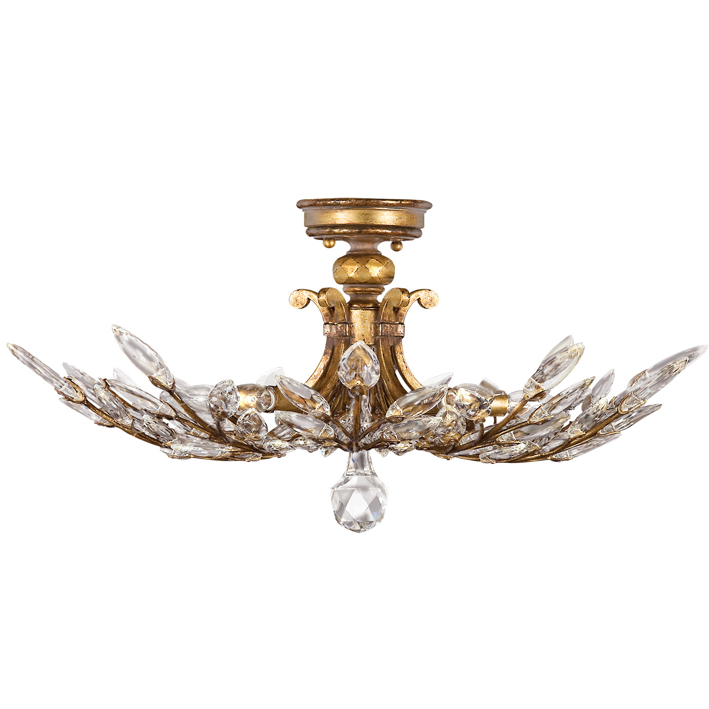 Fine Art Handcrafted Lighting - 776240ST - Five Light Semi-Flush Mount - Crystal Laurel - Gold