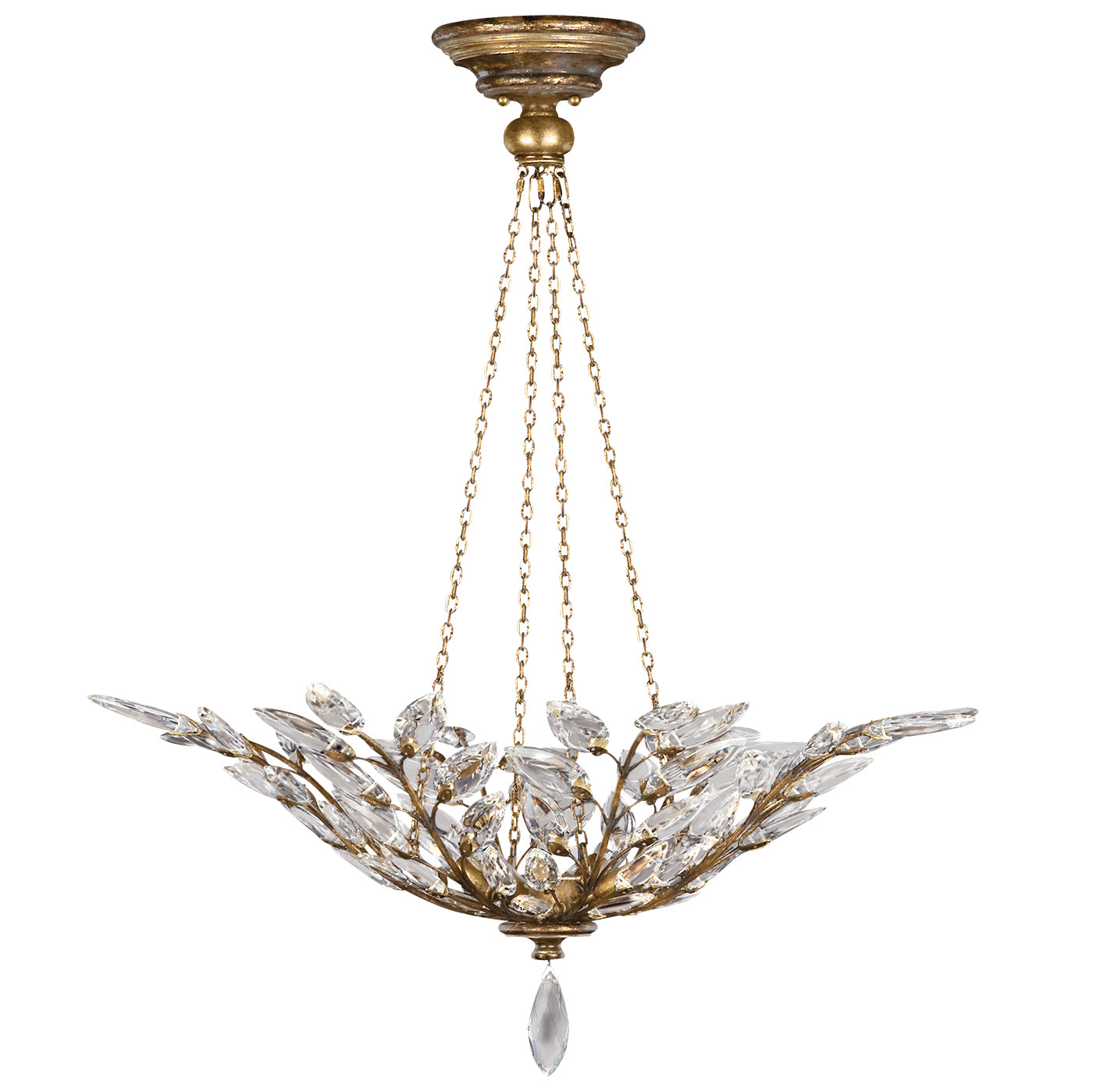 Fine Art Handcrafted Lighting - 776340ST - Four Light Pendant - Crystal Laurel - Gold