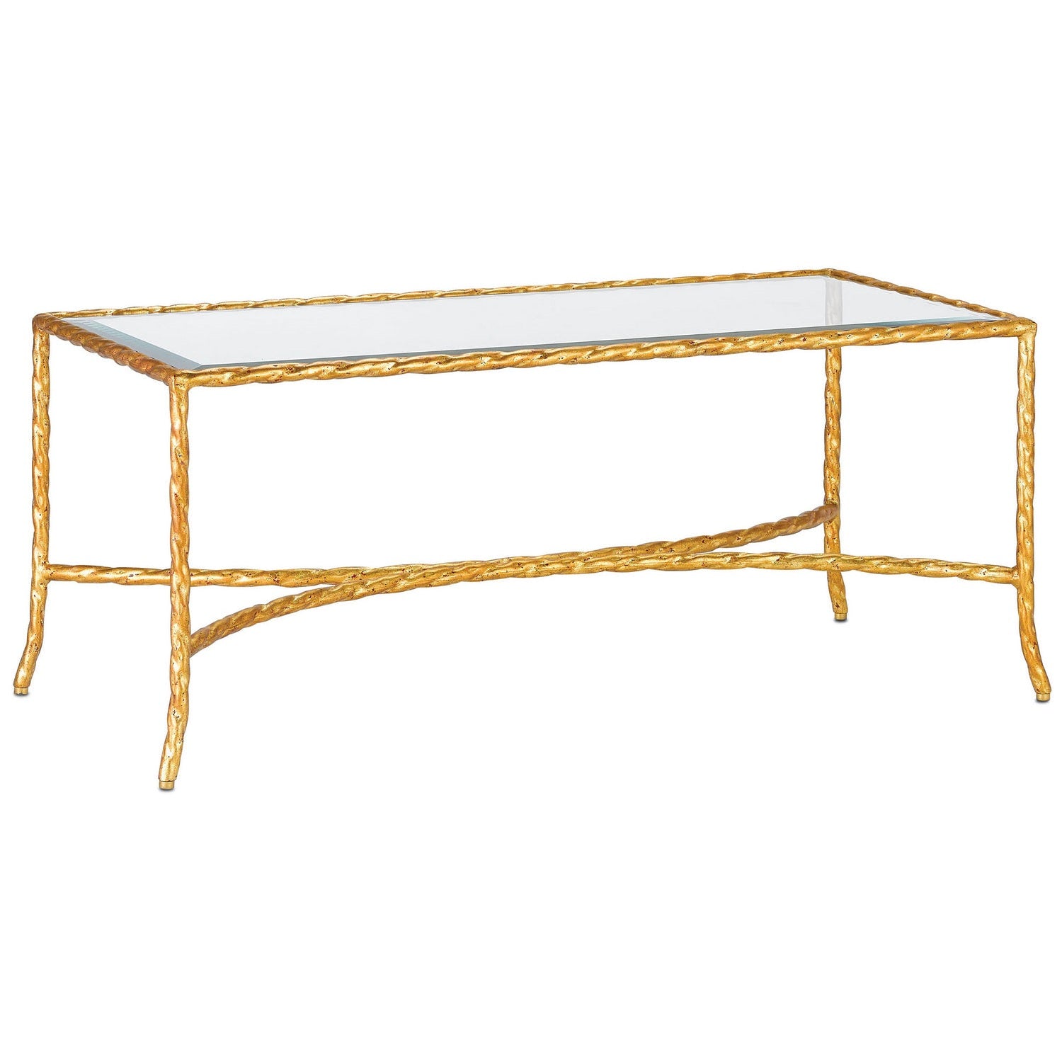 Currey and Company - 4057 - Cocktail Table - Gilt Twist Bronze Cocktail Table - Gilt Bronze