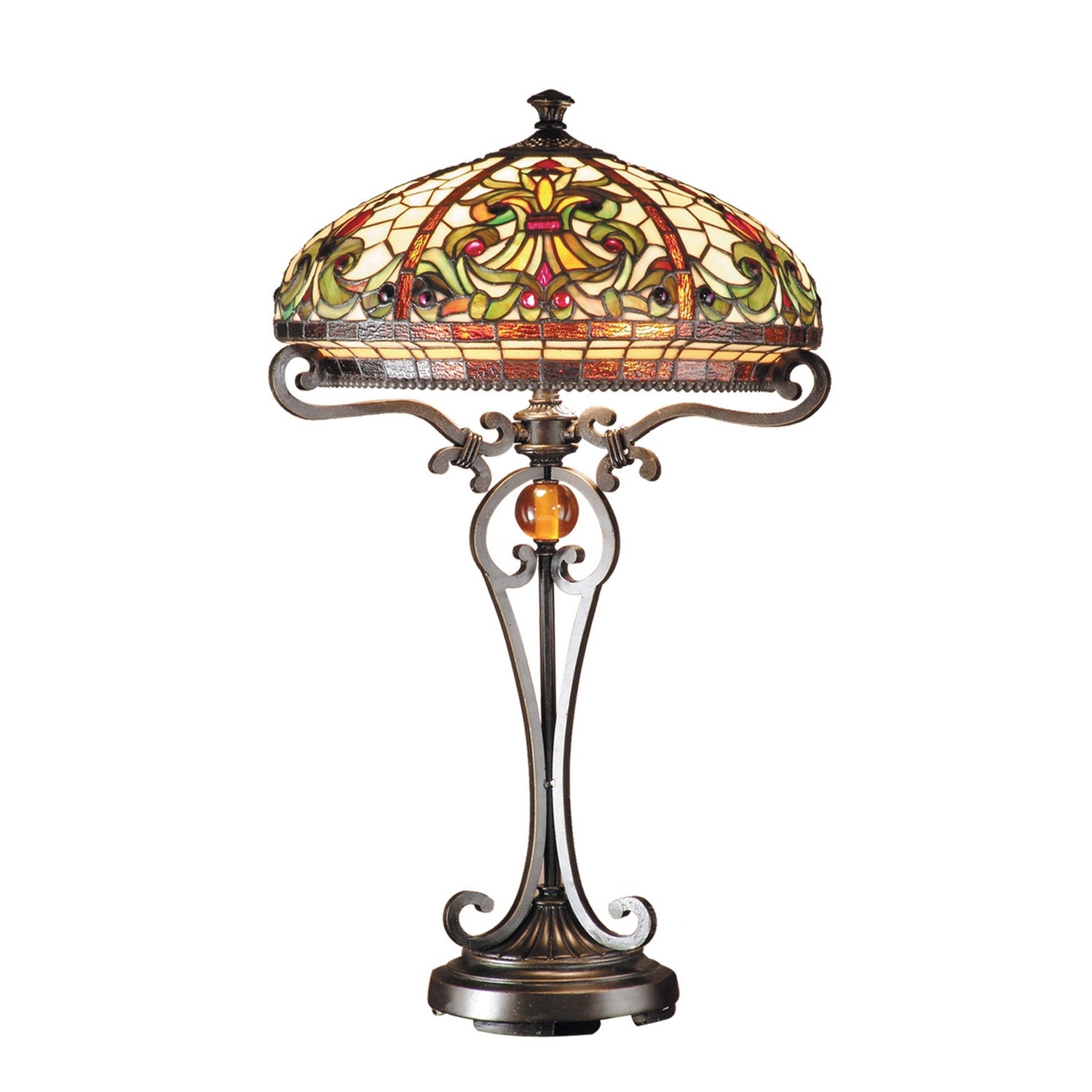 Dale Tiffany - TT101114 - Two Light Table Lamp - Boehme - Antique Golden Bronze