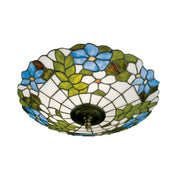 Dale Tiffany - 3660/3LTF - Three Light Semi Flush Mount - Floral - Antique Brass
