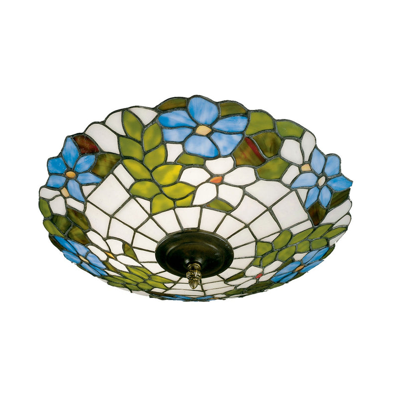 Dale Tiffany - 3660/3LTF - Three Light Semi Flush Mount - Floral - Antique Brass