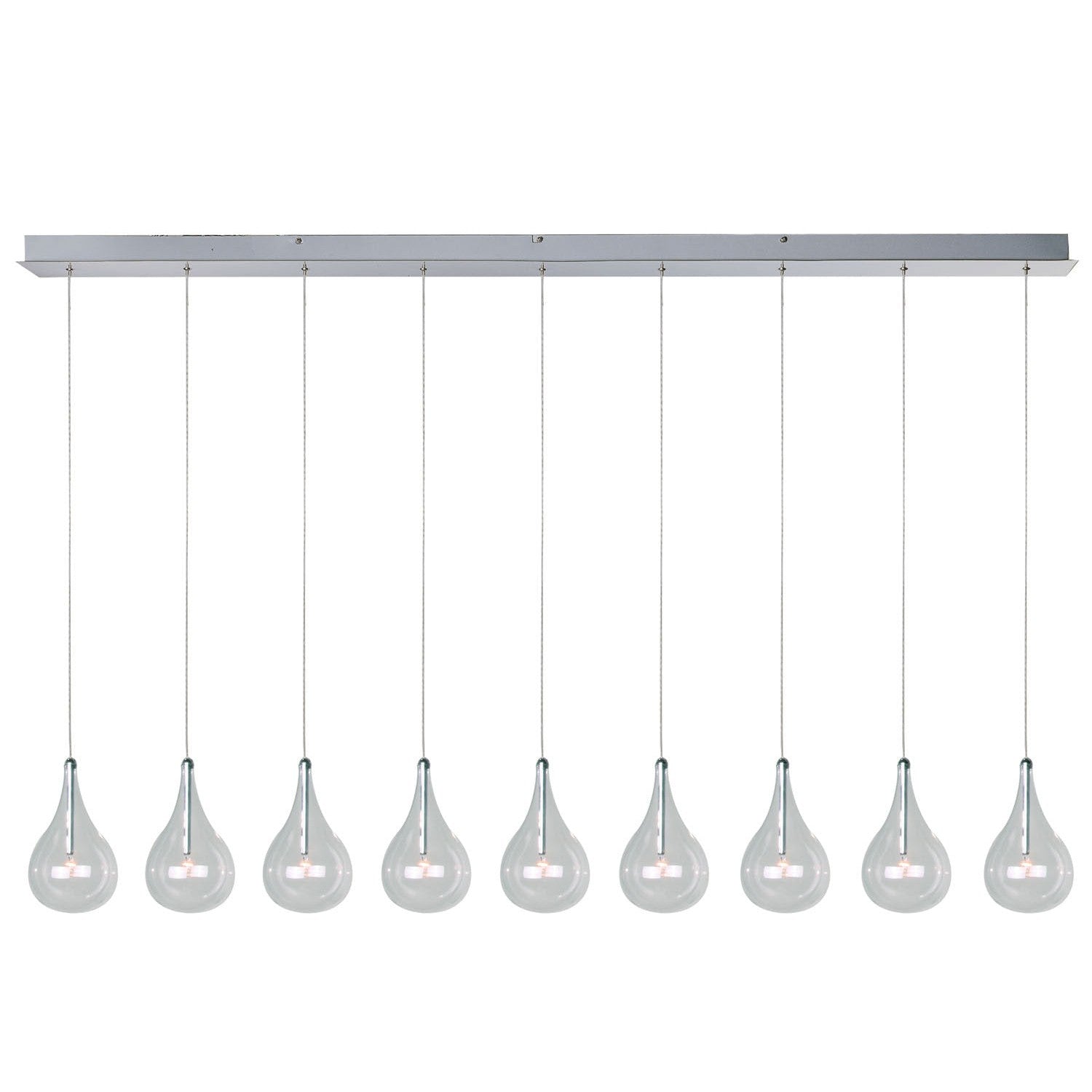 ET2 - E23119-18 - Nine Light Pendant - Larmes - Polished Chrome