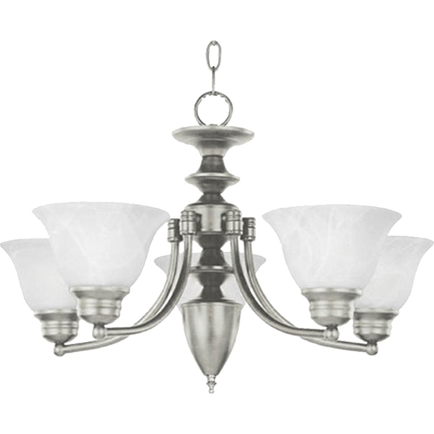 Maxim - 2699MRSN - Five Light Chandelier - Malaga - Satin Nickel