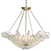 Currey and Company - 9000 - Four Light Chandelier - Quantum Silver Chandelier - Contemporary Silver Leaf