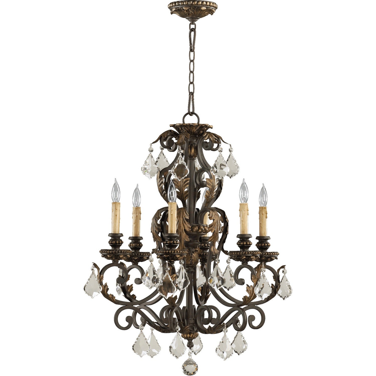 Quorum - 6157-6-44 - Six Light Chandelier - Rio Salado - Toasted Sienna With Mystic Silver
