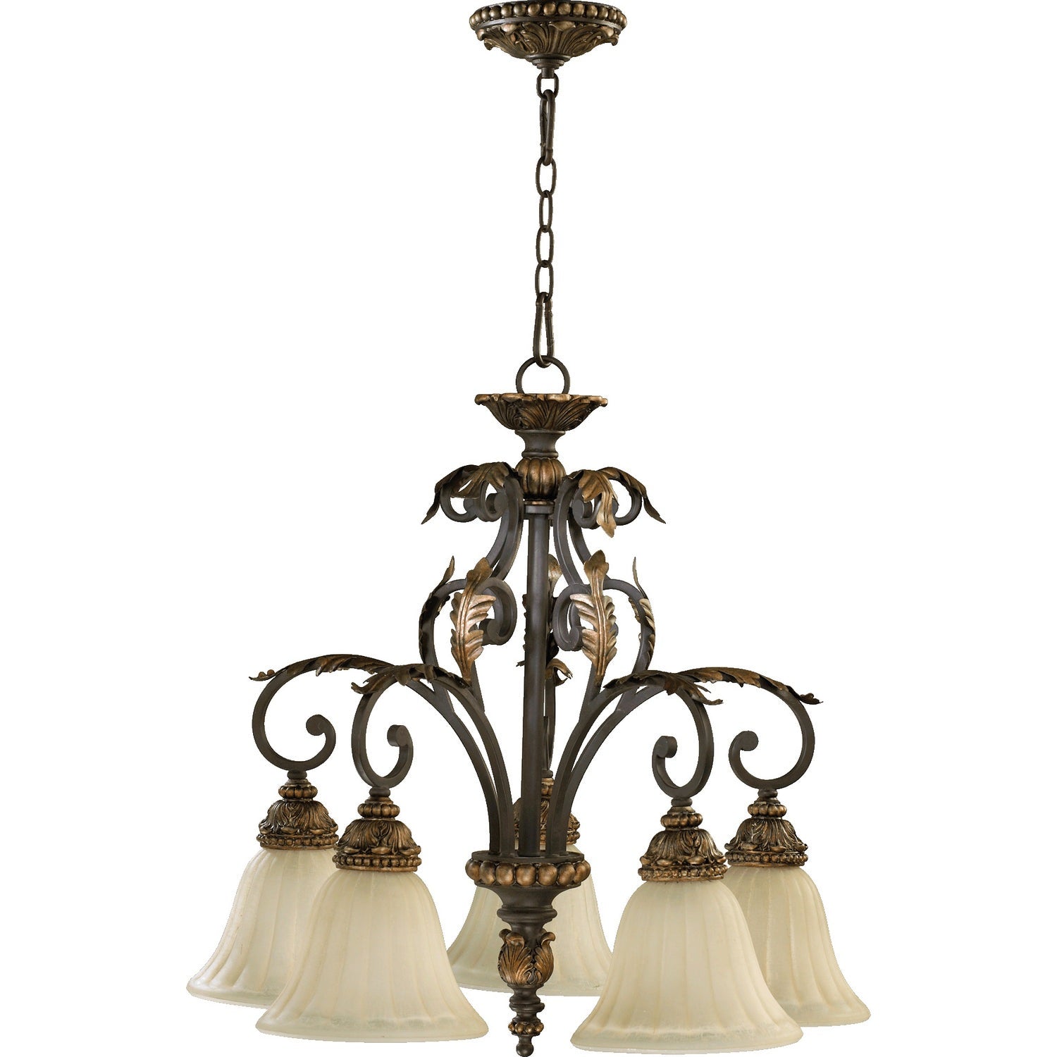 Quorum - 6457-5-44 - Five Light Chandelier - Rio Salado - Toasted Sienna With Mystic Silver