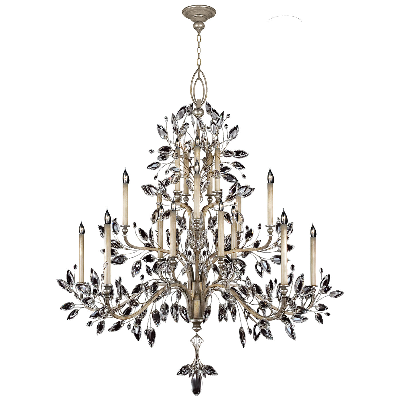 Fine Art Handcrafted Lighting - 771240ST - 20 Light Chandelier - Crystal Laurel - Silver