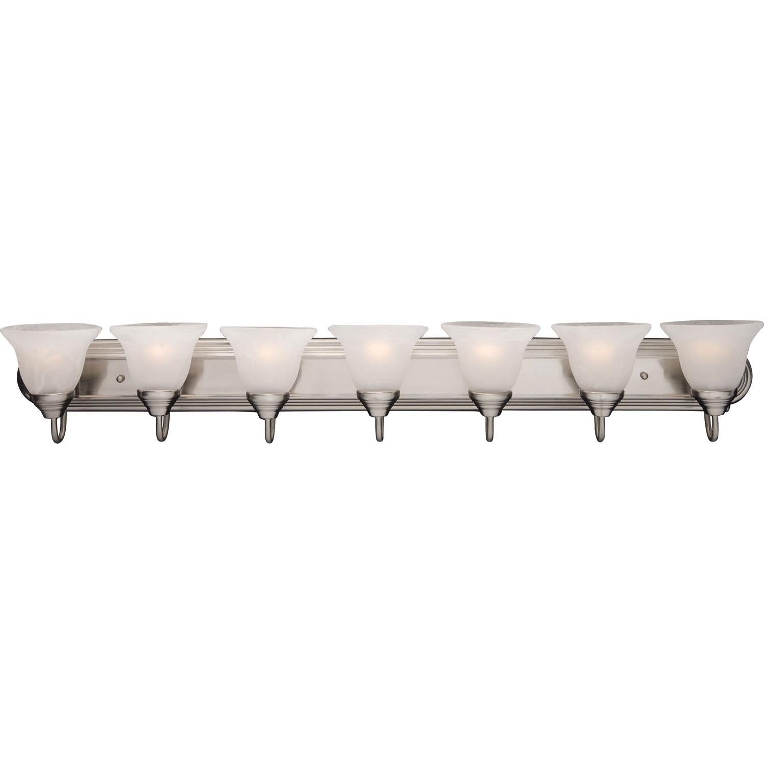 Maxim - 8016MRSN - Seven Light Bath Vanity - Essentials - 801x - Satin Nickel