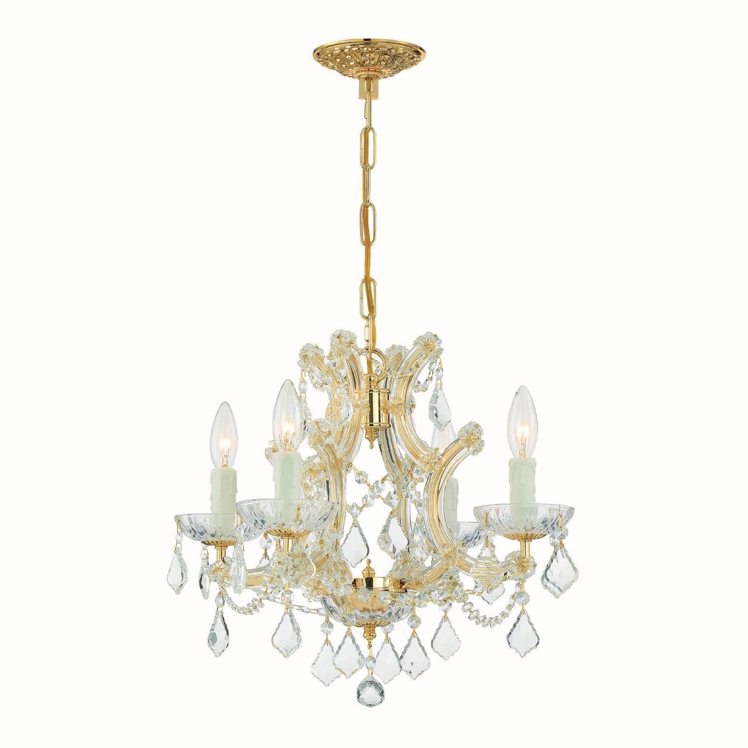 Crystorama - 4474-GD-CL-MWP - Four Light Mini Chandelier - Maria Theresa - Gold