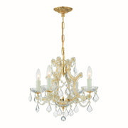 Crystorama - 4474-GD-CL-MWP - Four Light Mini Chandelier - Maria Theresa - Gold