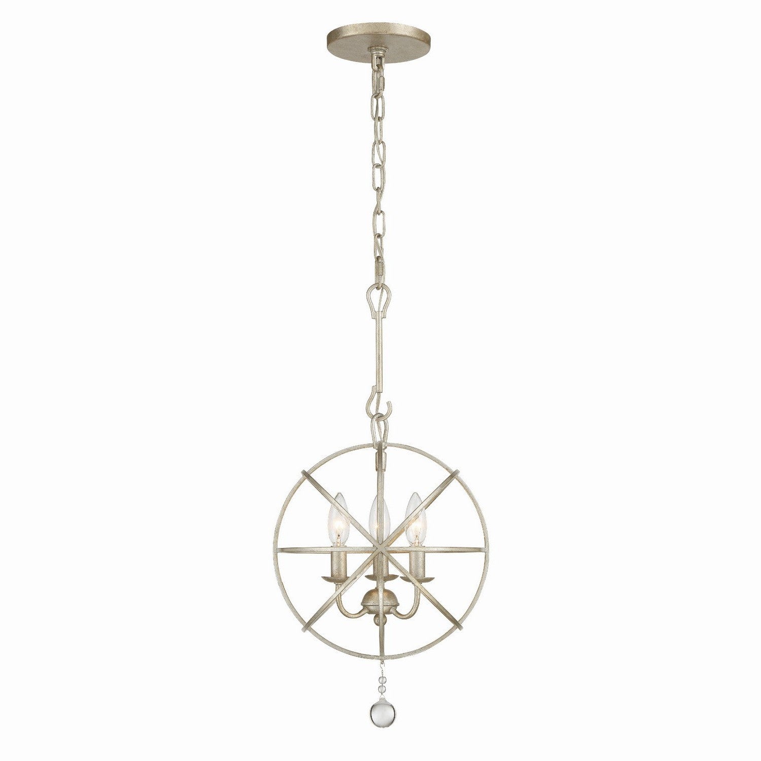 Crystorama - 9225-OS - Three Light Mini Chandelier - Solaris - Olde Silver