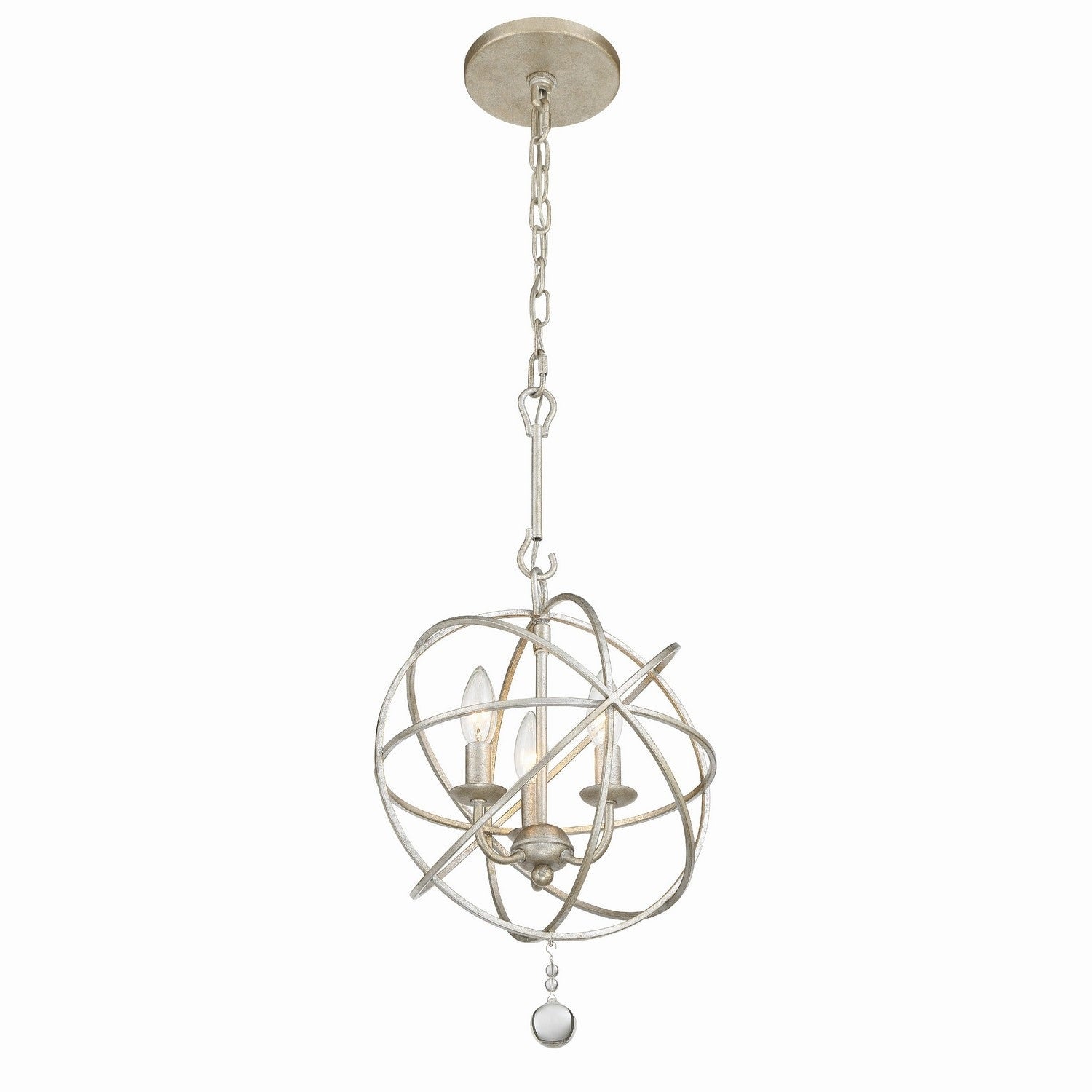 Crystorama - 9225-OS - Three Light Mini Chandelier - Solaris - Olde Silver