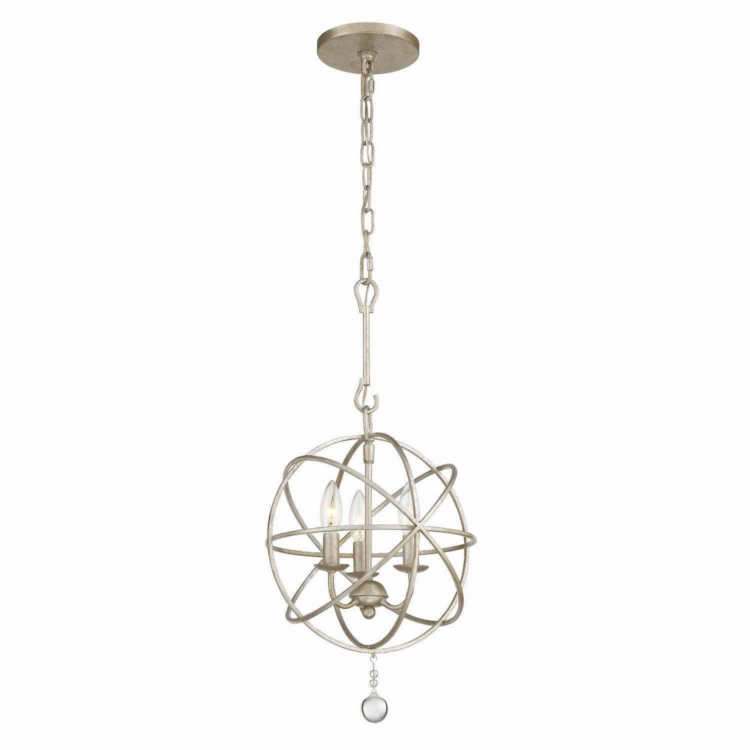 Crystorama - 9225-OS - Three Light Mini Chandelier - Solaris - Olde Silver