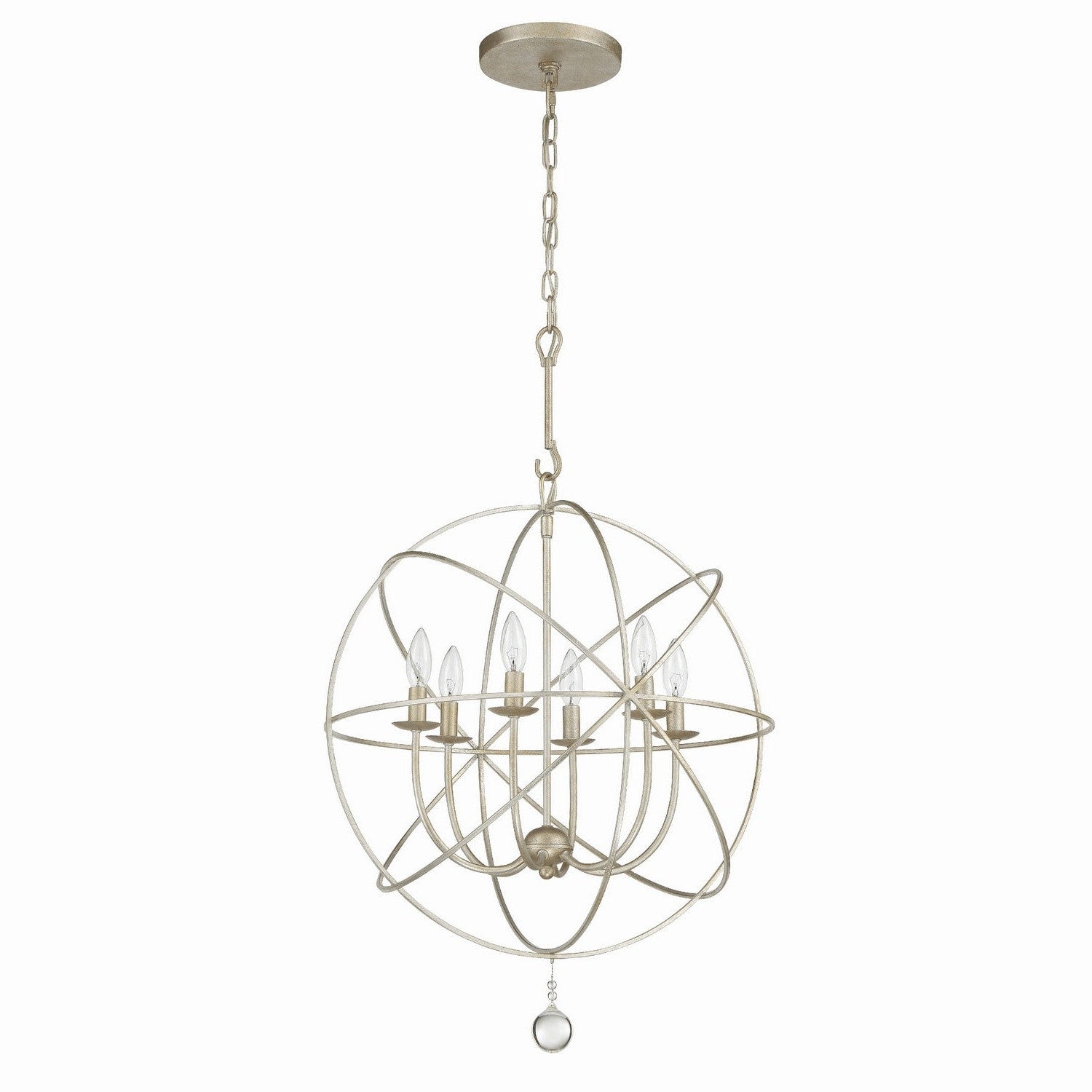 Crystorama - 9226-OS - Six Light Chandelier - Solaris - Olde Silver
