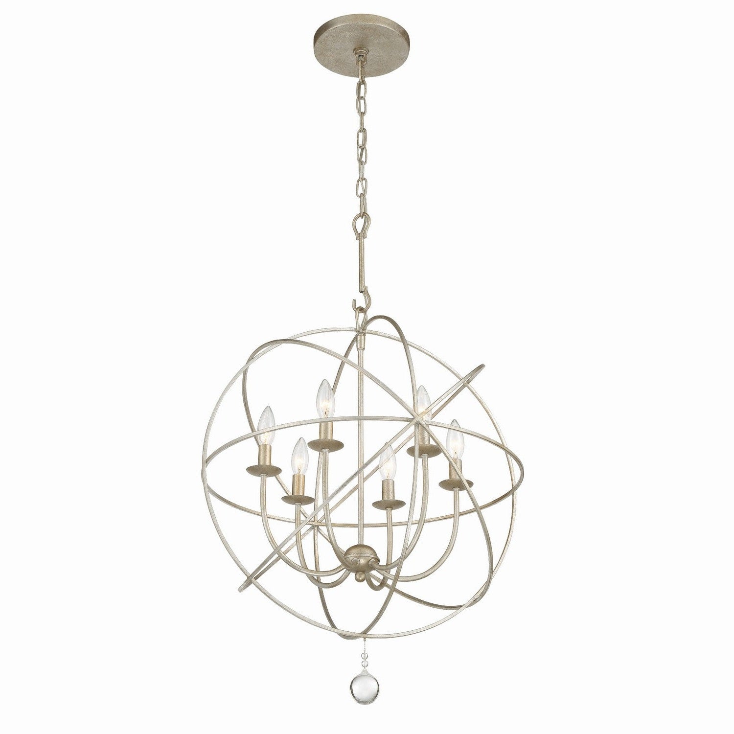Crystorama - 9226-OS - Six Light Chandelier - Solaris - Olde Silver
