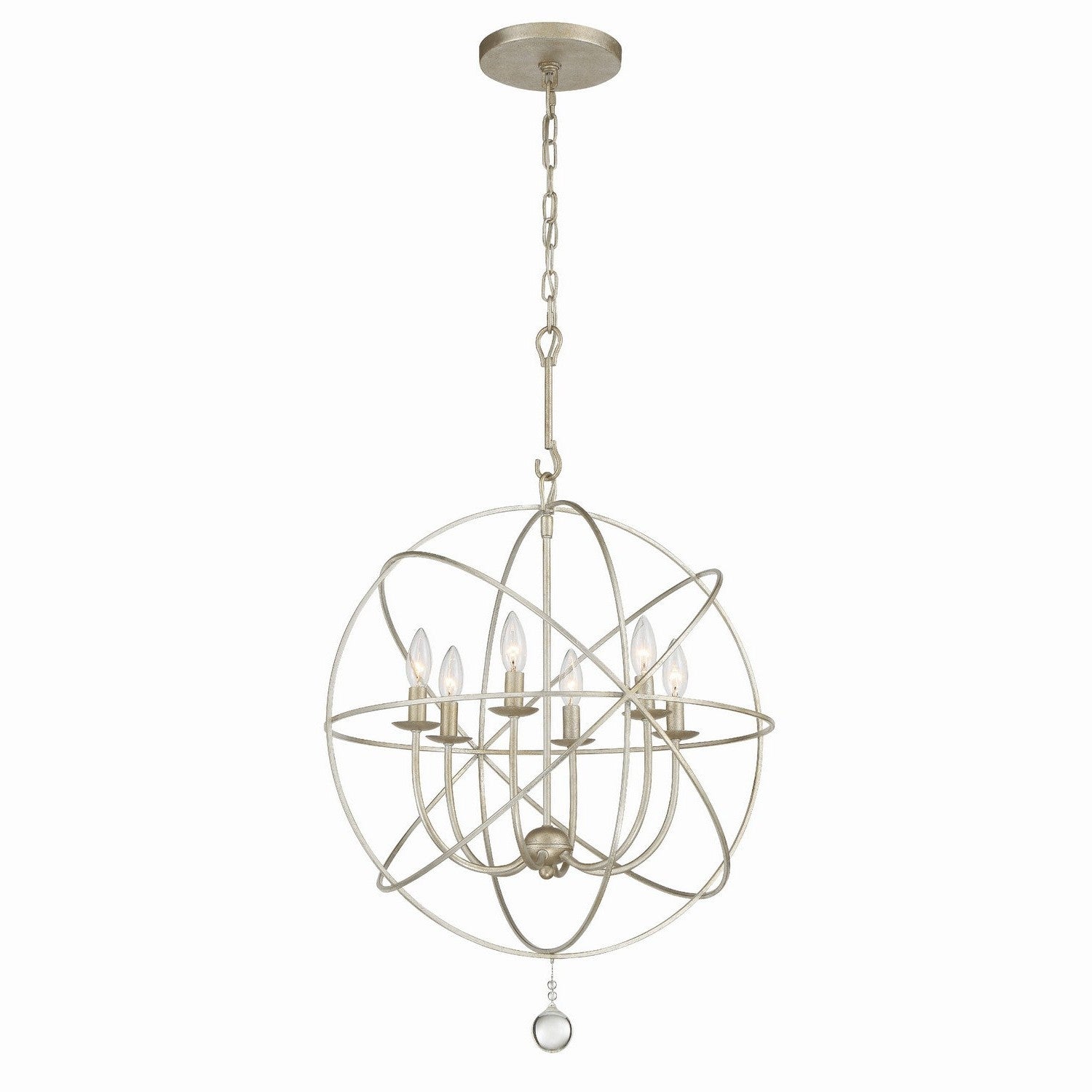 Crystorama - 9226-OS - Six Light Chandelier - Solaris - Olde Silver