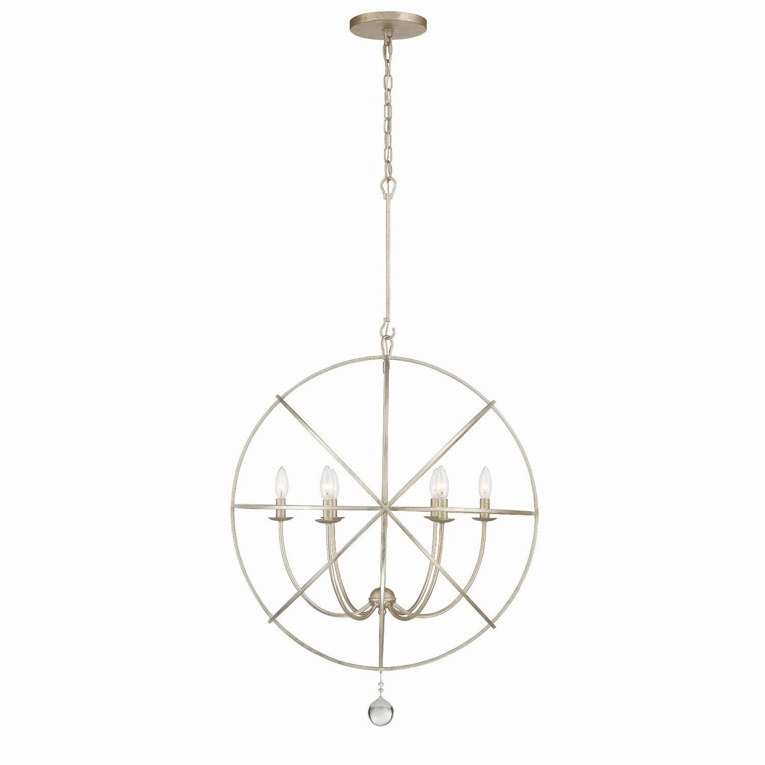 Crystorama - 9228-OS - Six Light Chandelier - Solaris - Olde Silver