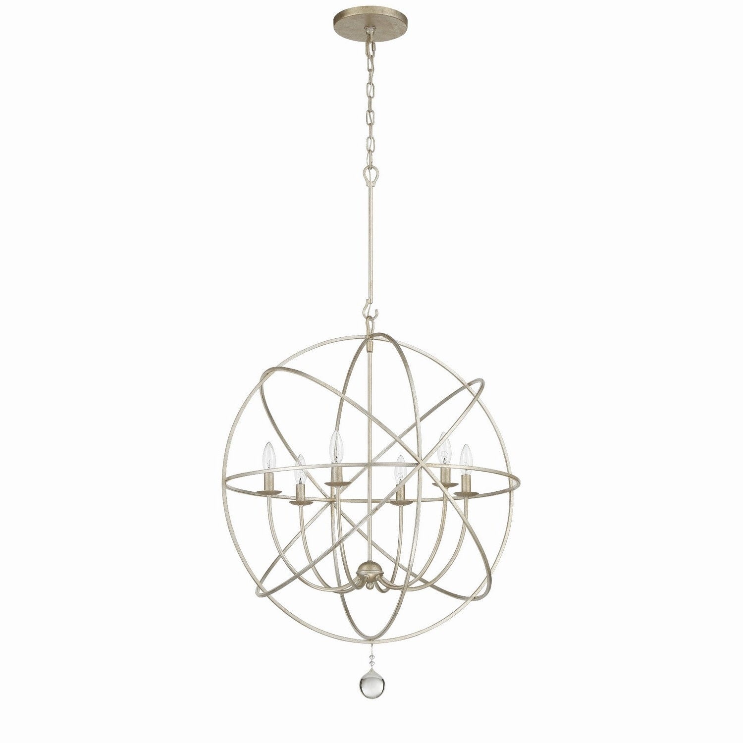 Crystorama - 9228-OS - Six Light Chandelier - Solaris - Olde Silver