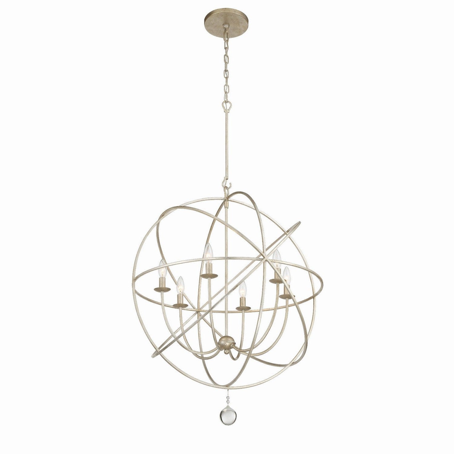 Crystorama - 9228-OS - Six Light Chandelier - Solaris - Olde Silver