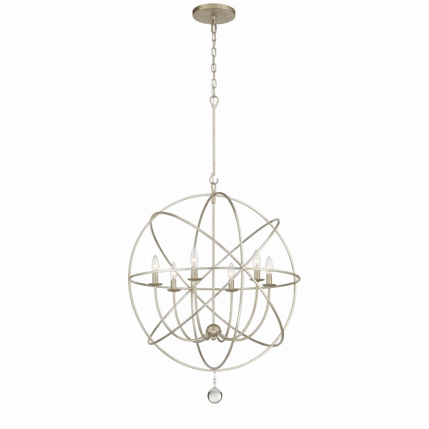 Crystorama - 9228-OS - Six Light Chandelier - Solaris - Olde Silver