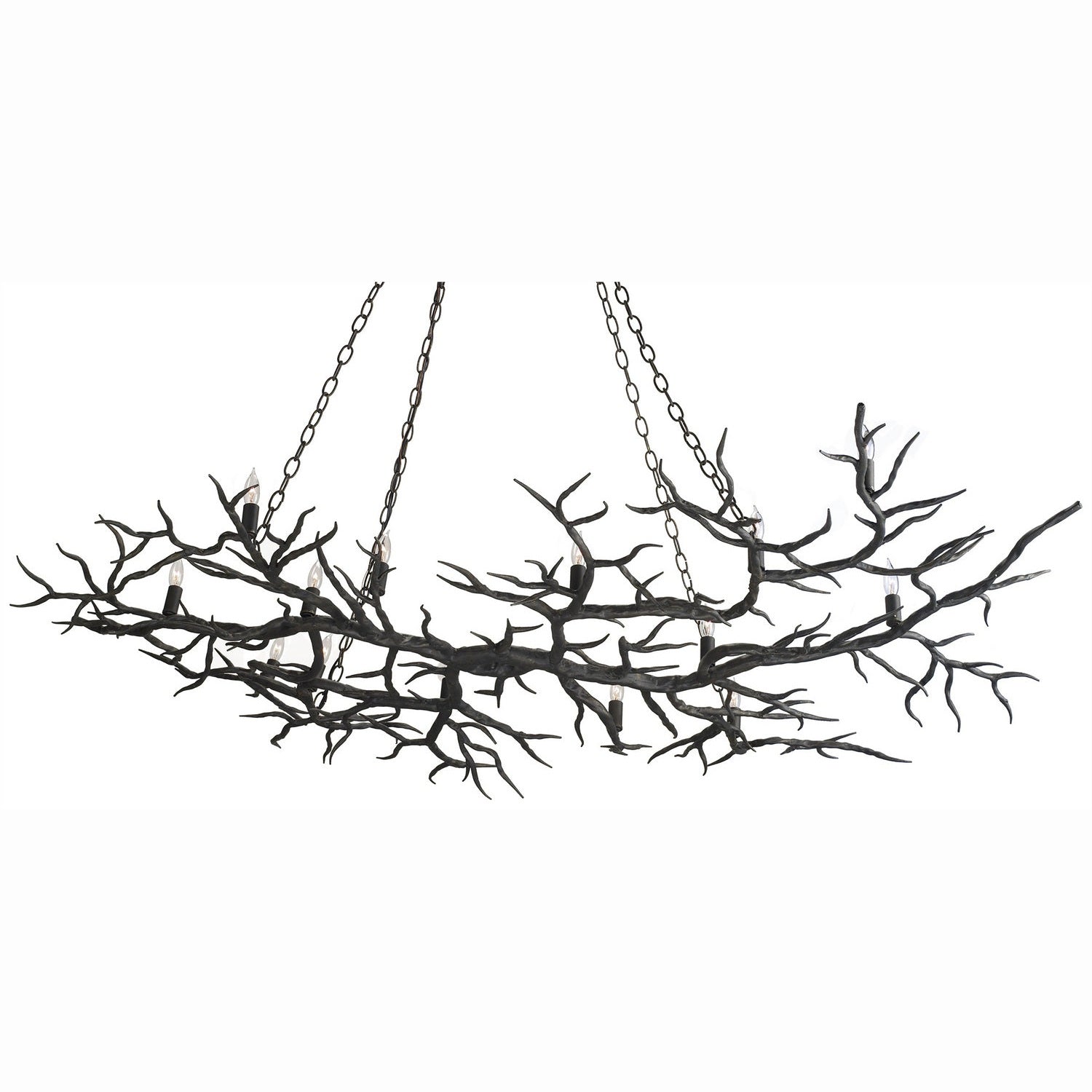 Currey and Company - 9007 - 14 Light Chandelier - Rainforest Collection - Rustic Bronze