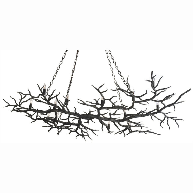 Currey and Company - 9007 - 14 Light Chandelier - Rainforest Collection - Rustic Bronze