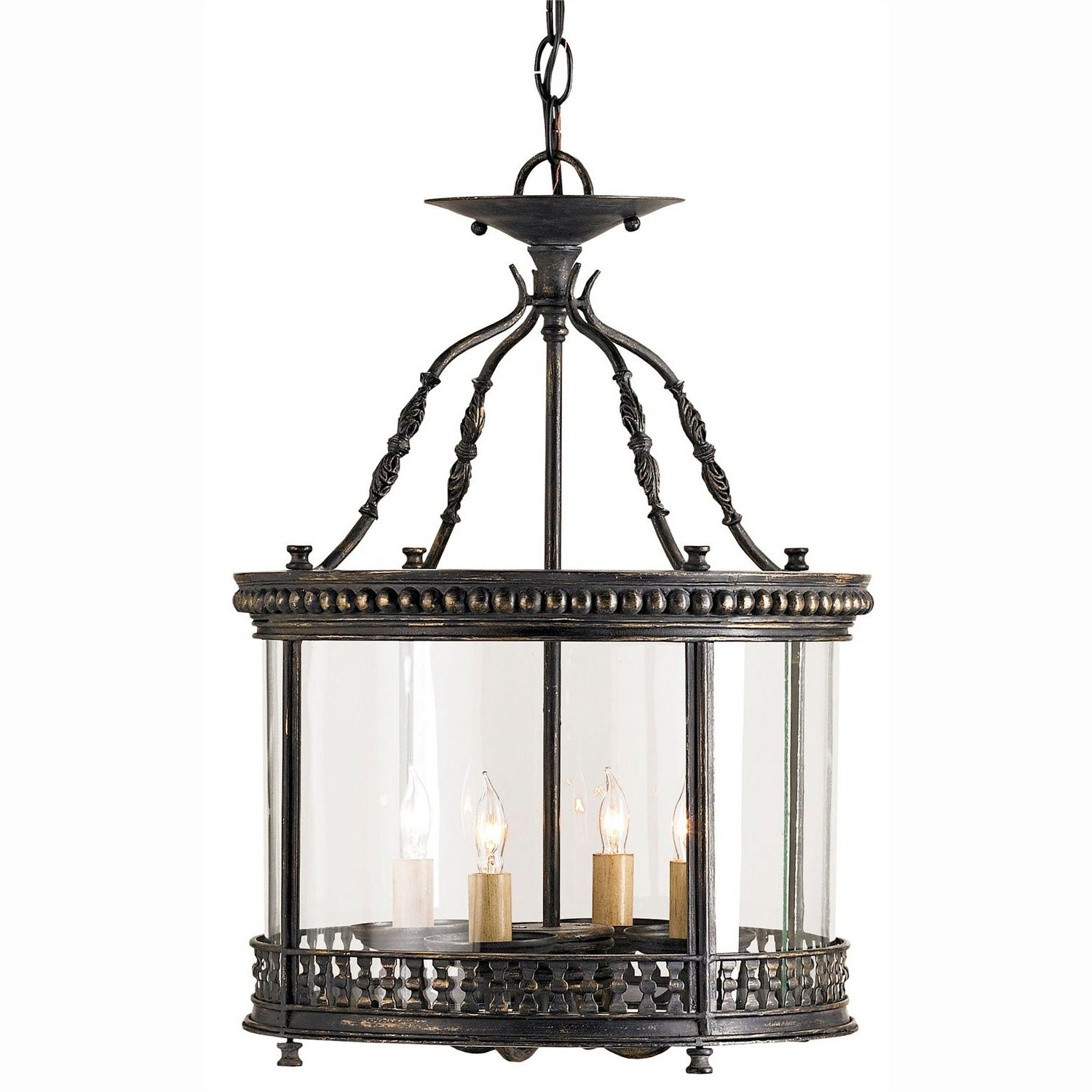 Currey and Company - 9045 - Four Light Lantern - Grayson Small Lantern - French Black