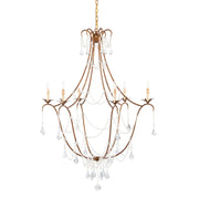 Currey and Company - 9048 - Six Light Chandelier - Elizabeth Collection - Rhine Gold