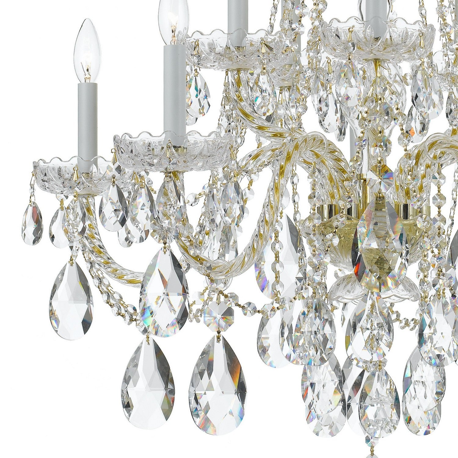 Crystorama - 1110-PB-CL-SAQ - Ten Light Chandelier - Traditional Crystal - Polished Brass