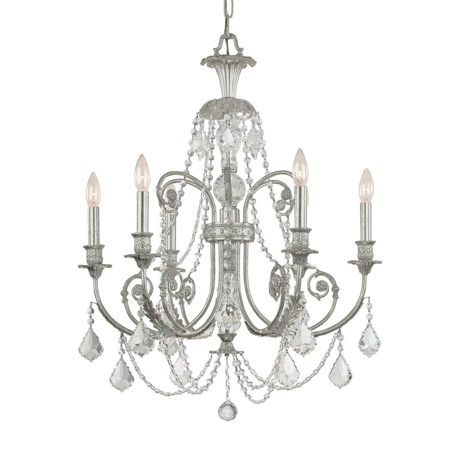Crystorama - 5116-OS-CL-MWP - Six Light Chandelier - Regis - Olde Silver