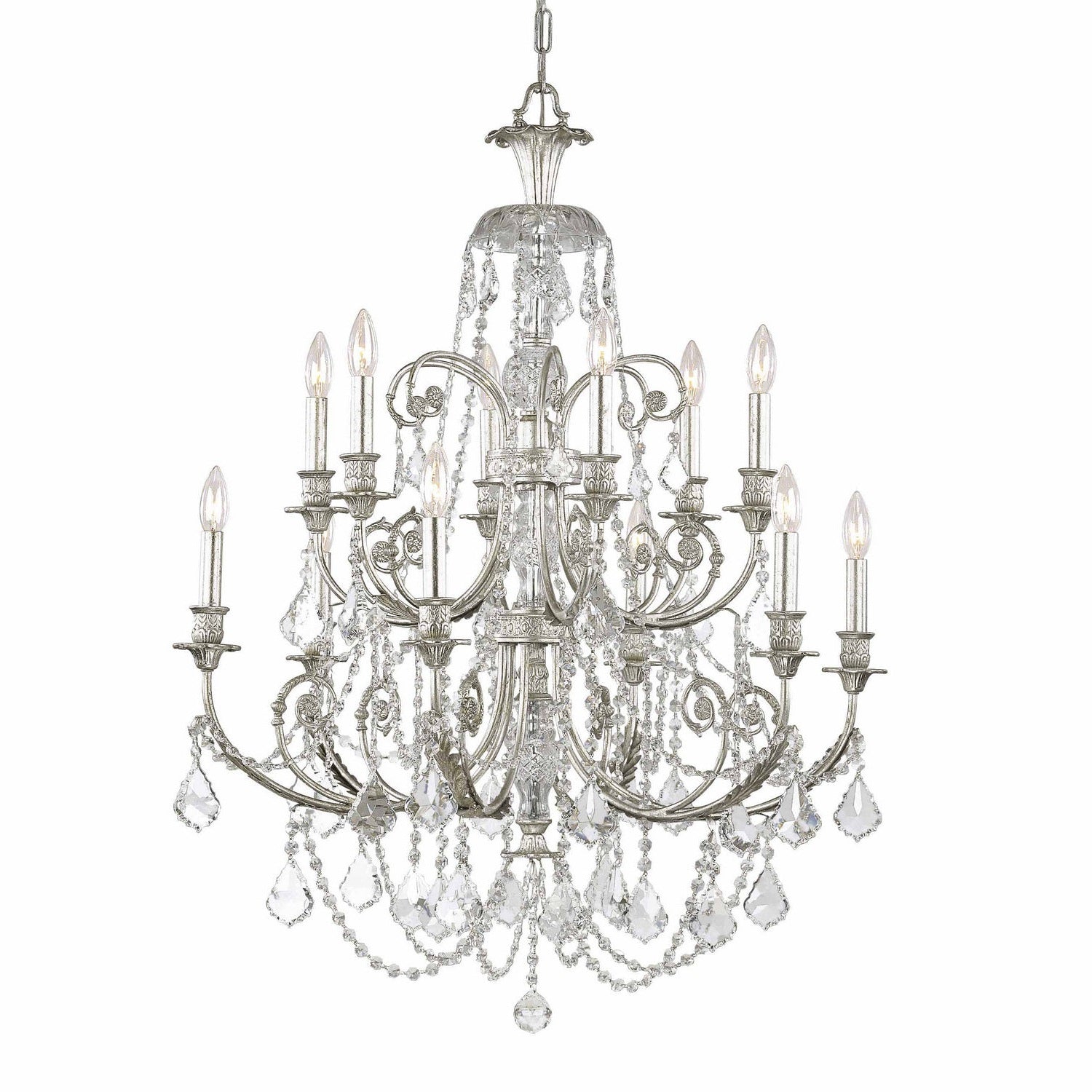 Crystorama - 5119-OS-CL-MWP - 12 Light Chandelier - Regis - Olde Silver