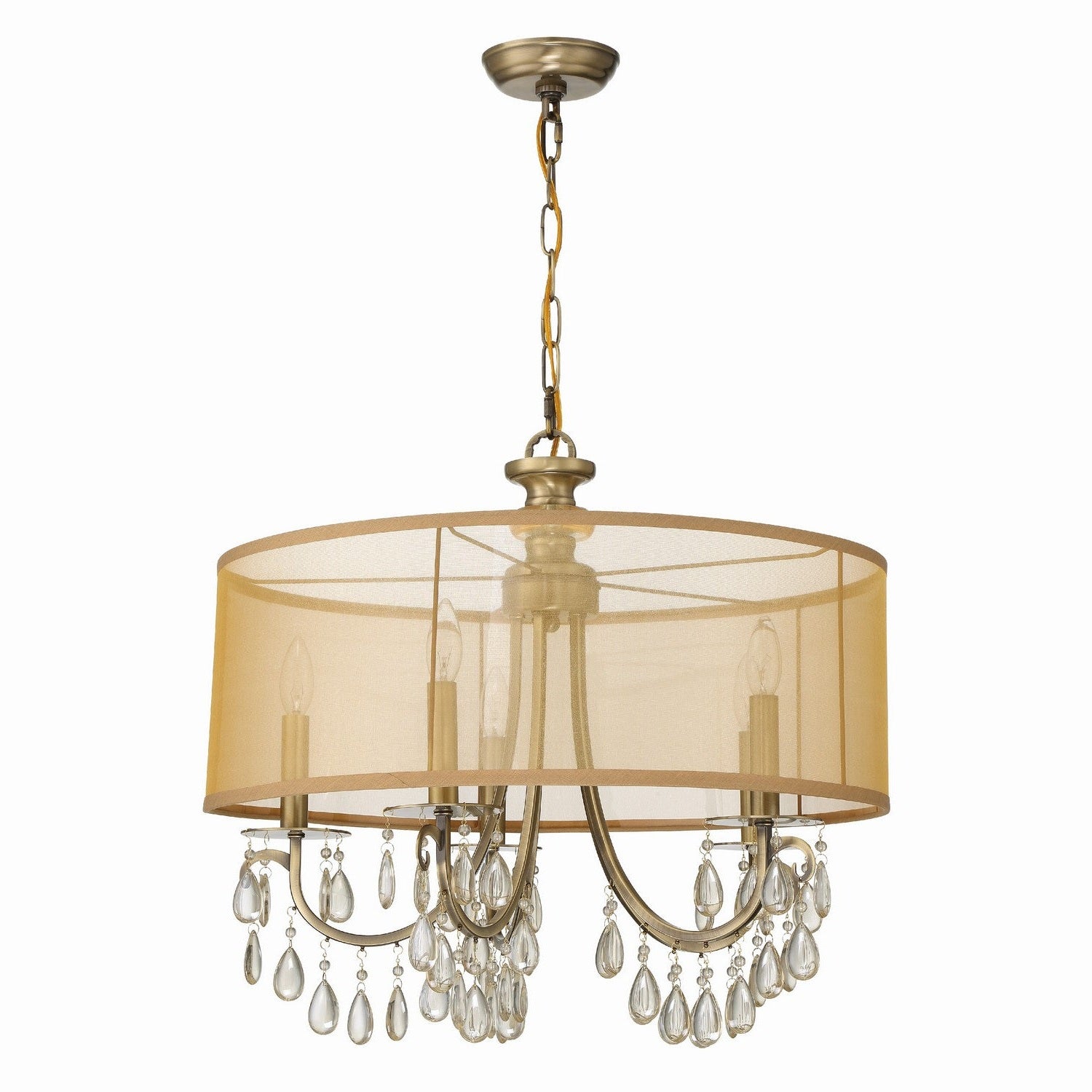 Crystorama - 5625-AB - Five Light Chandelier - Hampton - Antique Brass