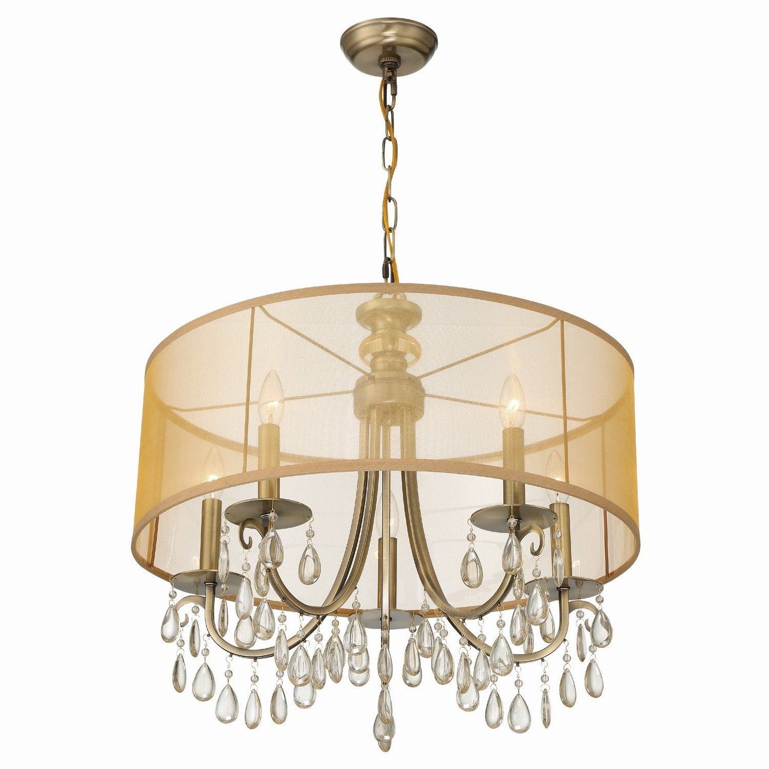 Crystorama - 5625-AB - Five Light Chandelier - Hampton - Antique Brass