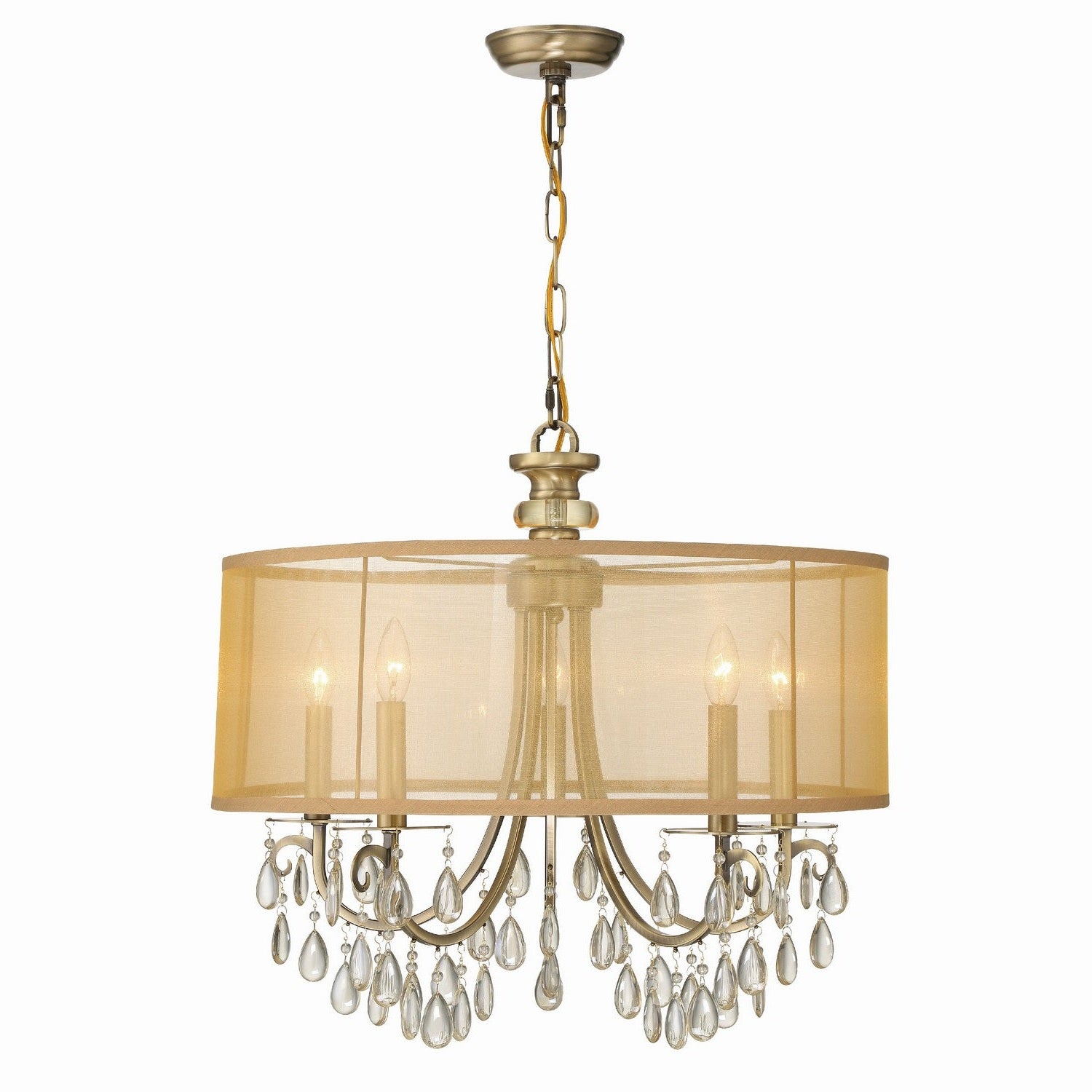 Crystorama - 5625-AB - Five Light Chandelier - Hampton - Antique Brass