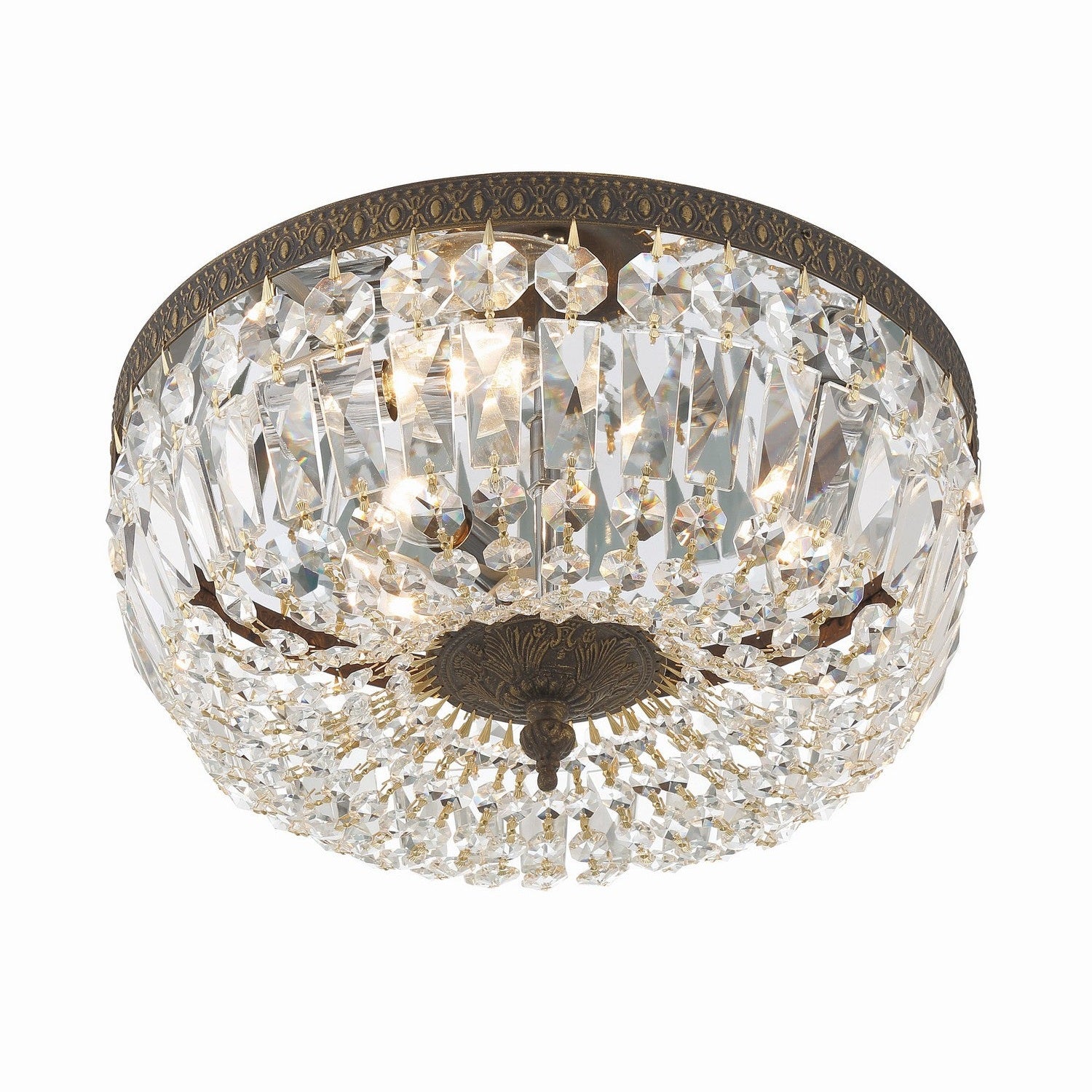 Crystorama - 714-EB-CL-MWP - Three Light Flush Mount - Ceiling Mount - English Bronze
