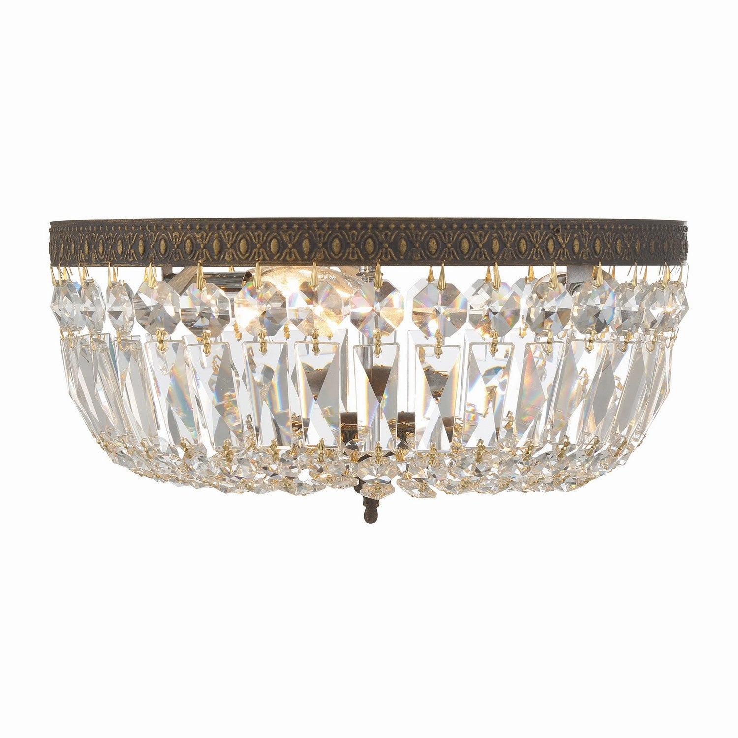 Crystorama - 714-EB-CL-MWP - Three Light Flush Mount - Ceiling Mount - English Bronze