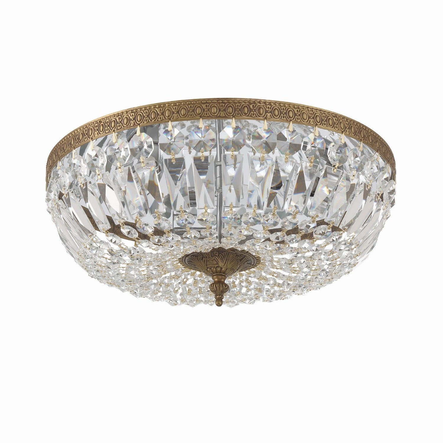 Crystorama - 716-OB-CL-MWP - Three Light Flush Mount - Ceiling Mount - Olde Brass