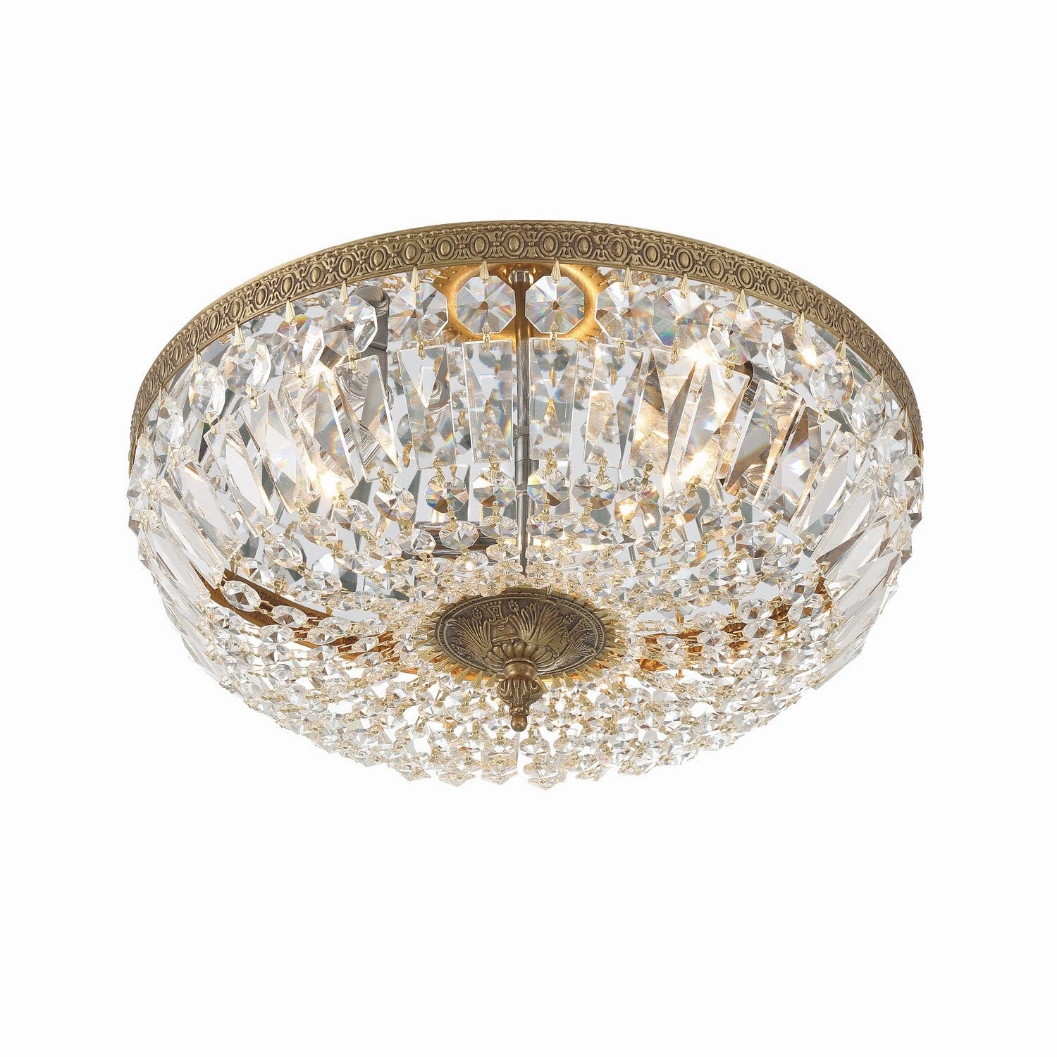 Crystorama - 716-OB-CL-MWP - Three Light Flush Mount - Ceiling Mount - Olde Brass